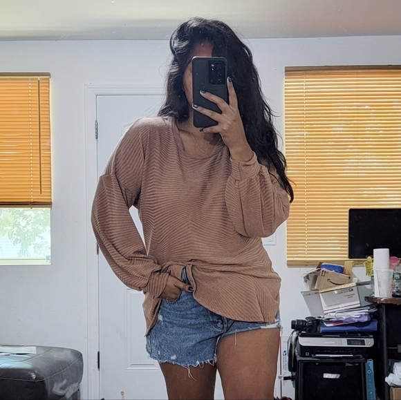 KEEPING IT REAL NUDE PEACH TUNIC TOP - Picture 4 of 11